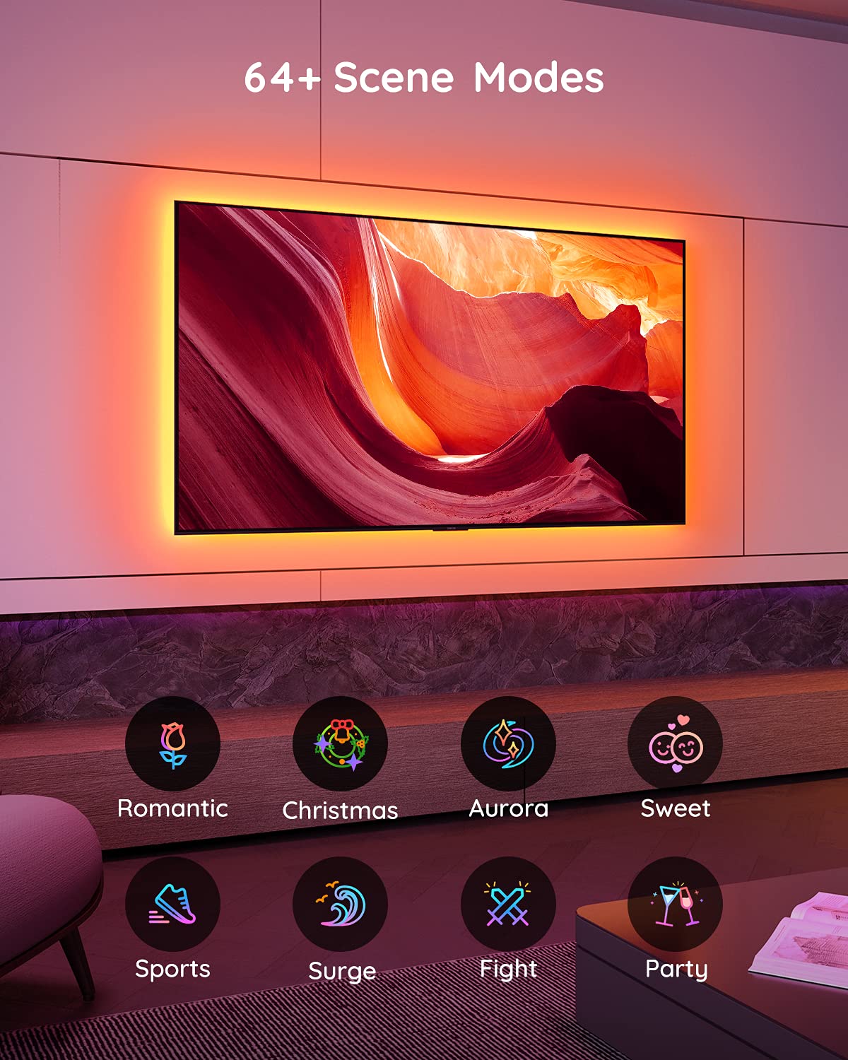 goSmart Asia Govee RGB Bluetooth LED TV Backlights for 46-60 inch TV LED Light Lampu Hiasan Lampu LED
