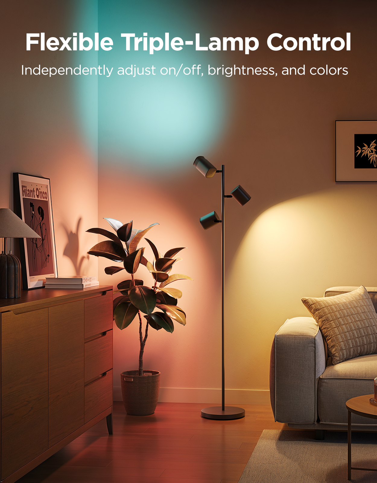 goSmart Asia Govee Lyra/Cylinder/Uplighter/Tree Lamp Floor Lamp Floor Lamp 2 Floor Lamp Pro Black 2 RGBIC Technology Stand Lamp Gaming Light Lampu Lantai