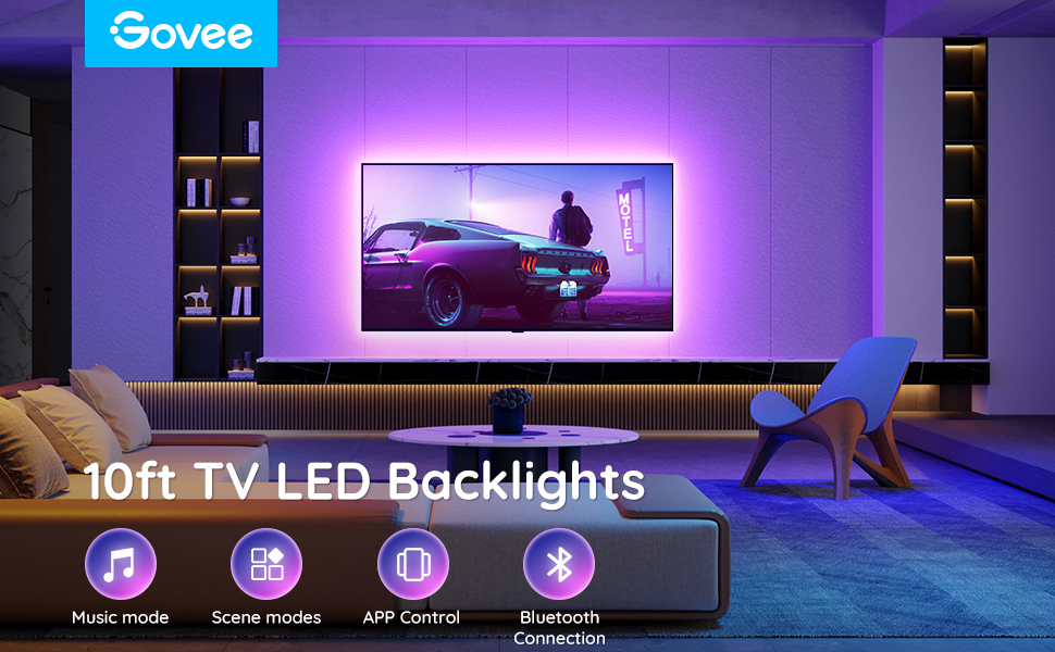 goSmart Asia Govee RGB Bluetooth LED TV Backlights for 46-60 inch TV LED Light Lampu Hiasan Lampu LED
