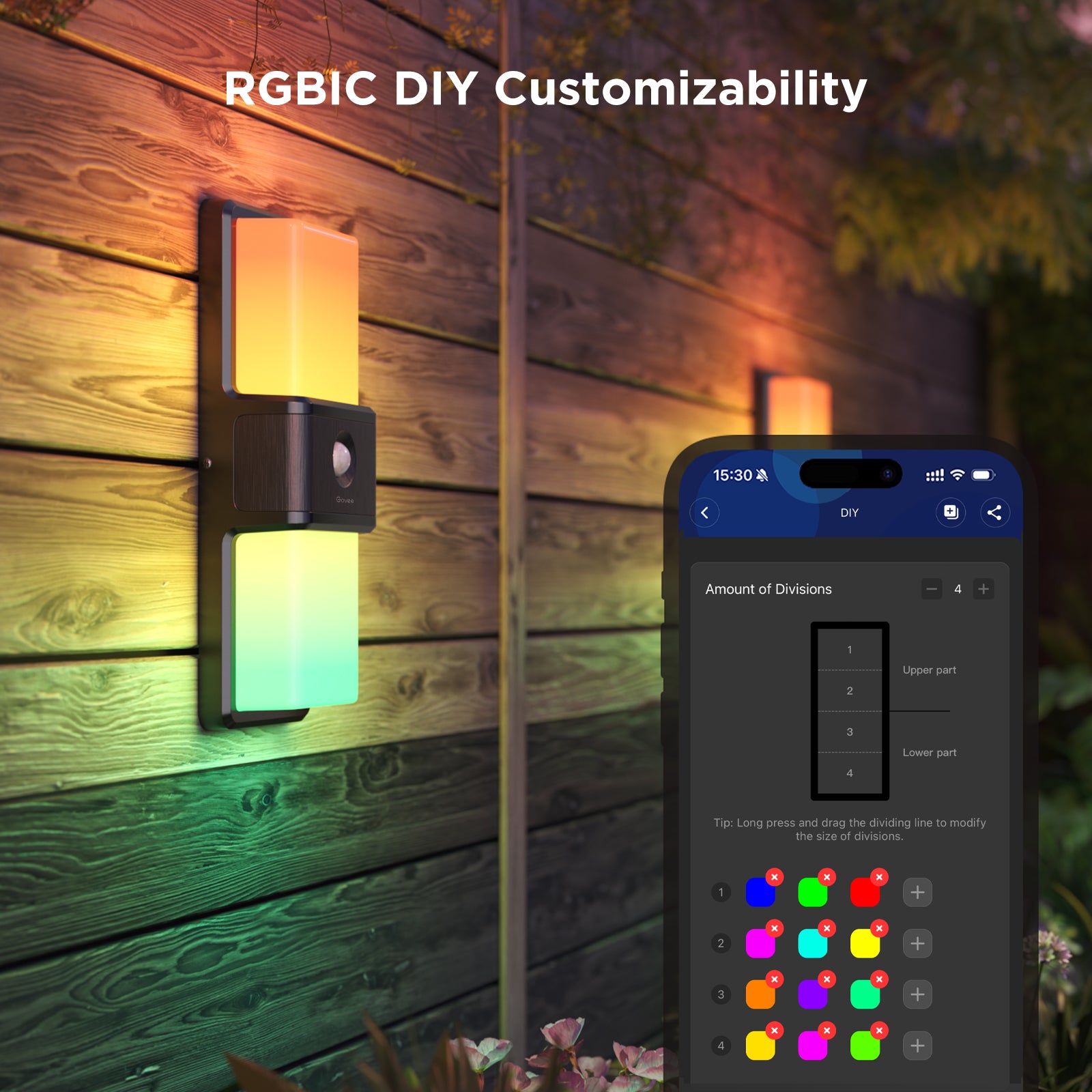 goSmart Asia Govee RGBIC Smart Flood Light Outdoor IP66 Waterproof Smart Stage Lights LED Flood Light Outdoor Lighting