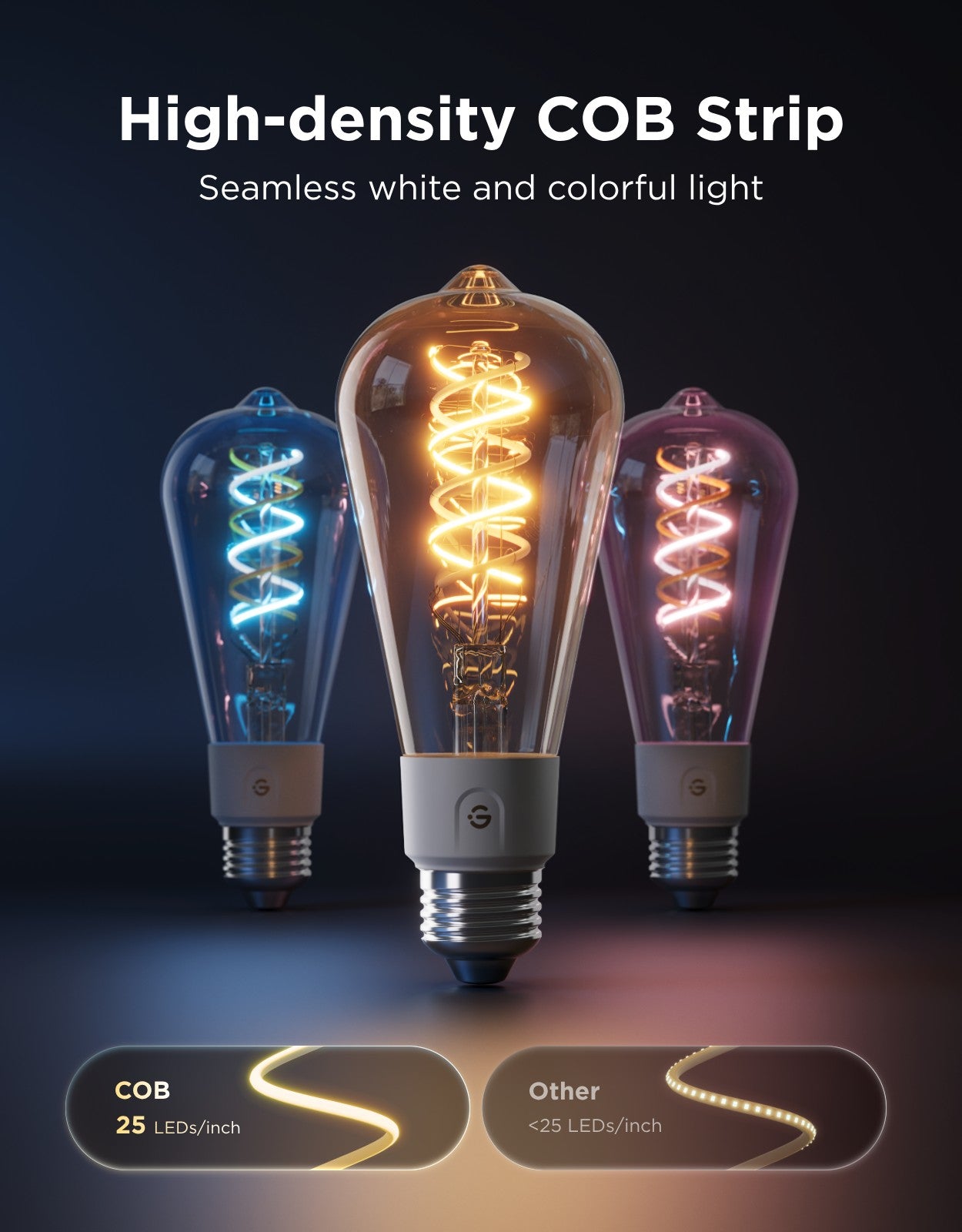 goSmart Asia Govee Smart Light Bulb Lampu Siling WIFI &amp; Bluetooth Mentol Lampu Menukar Warna RGBWW Lampu RGB Boleh Dimalapkan