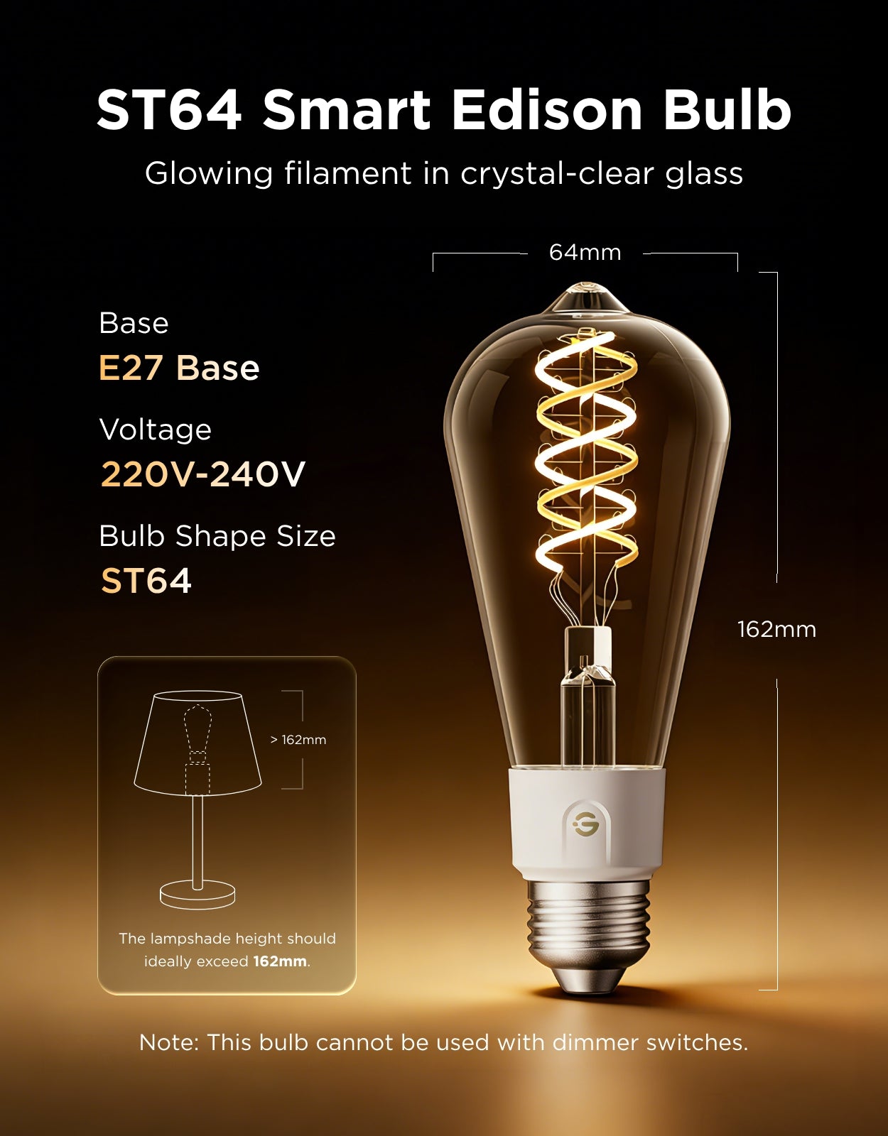 goSmart Asia Govee Smart Light Bulb Lampu Siling WIFI &amp; Bluetooth Mentol Lampu Menukar Warna RGBWW Lampu RGB Boleh Dimalapkan
