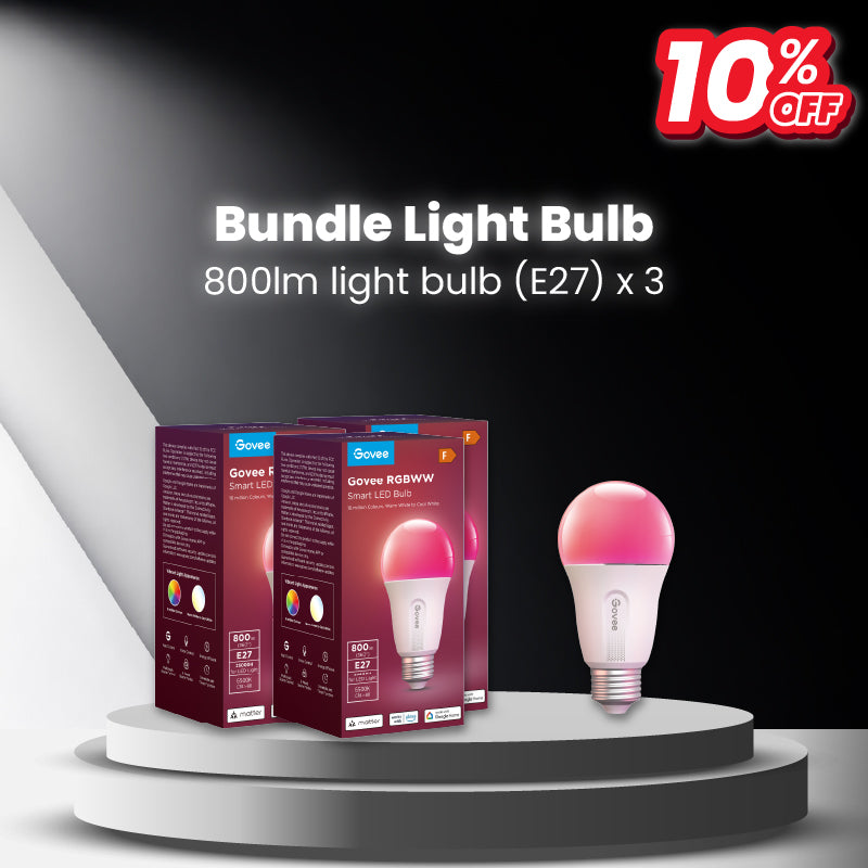 goSmart Asia Govee Smart Light Bulb Lampu Siling WIFI &amp; Bluetooth Mentol Lampu Menukar Warna RGBWW Lampu RGB Boleh Dimalapkan