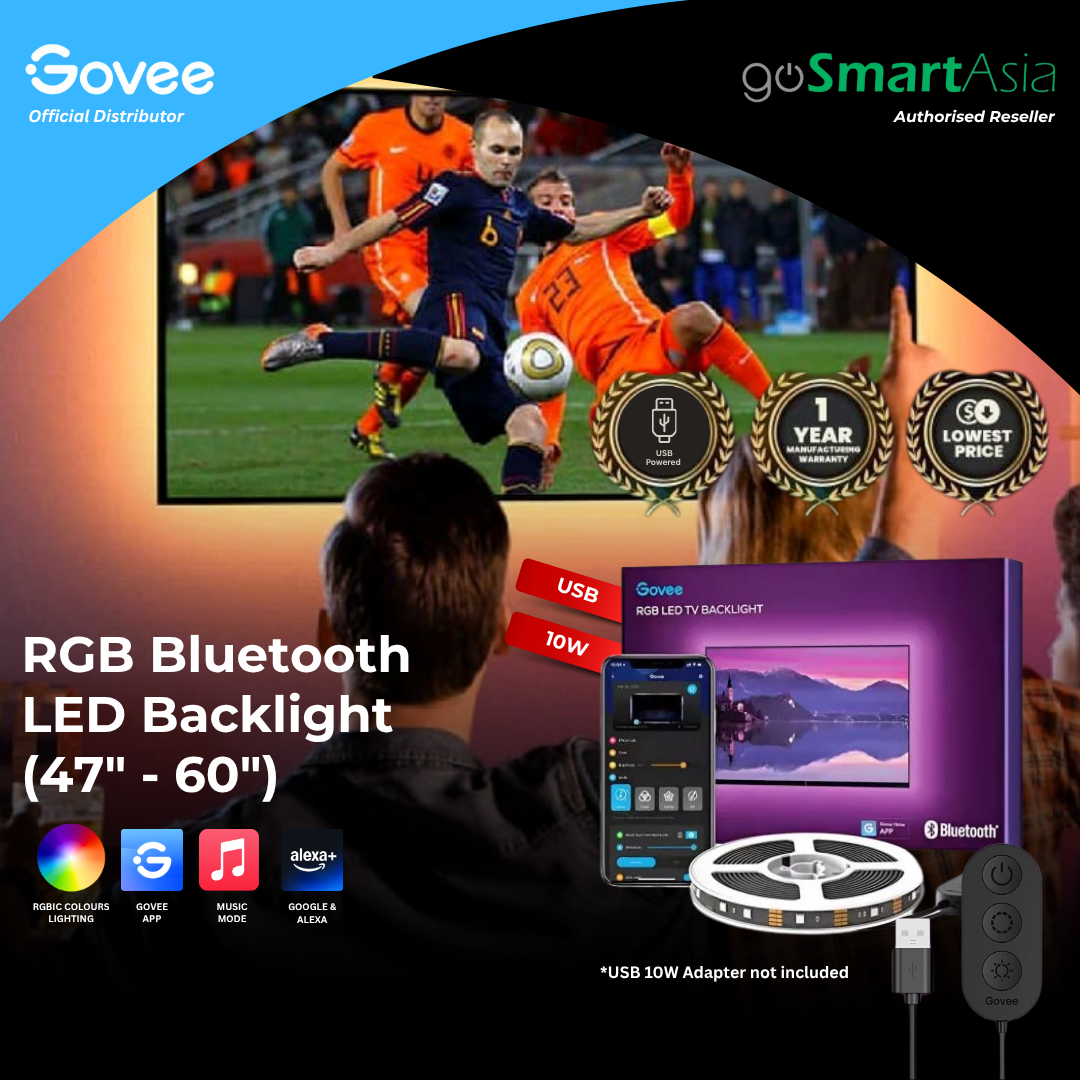 goSmart Asia Govee RGB Bluetooth LED TV Backlights for 46-60 inch TV LED Light Lampu Hiasan Lampu LED