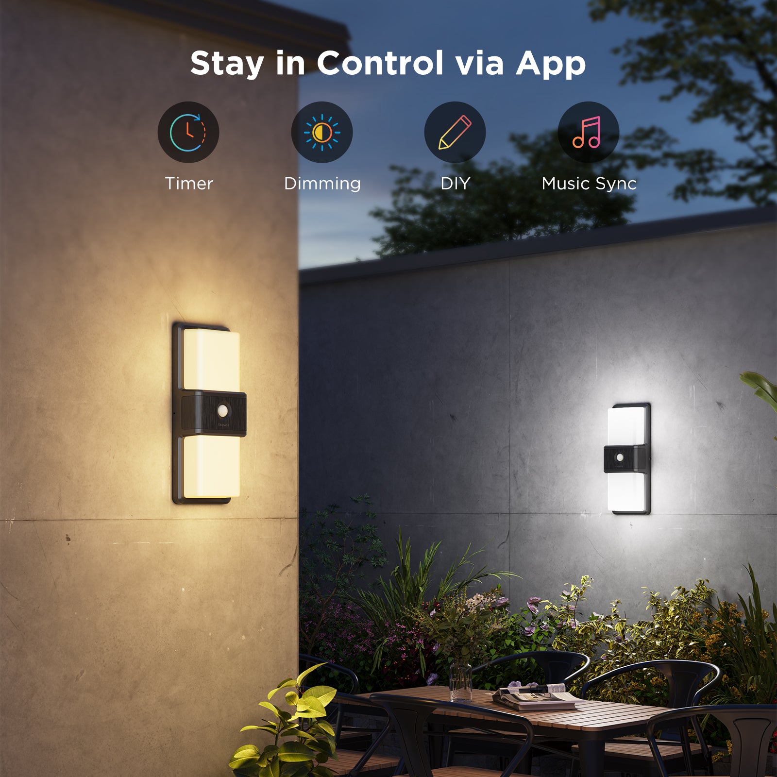 goSmart Asia Govee RGBIC Smart Flood Light Outdoor IP66 Waterproof Smart Stage Lights LED Flood Light Outdoor Lighting