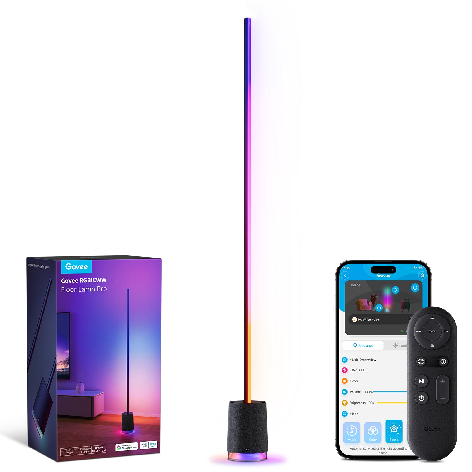 goSmart Asia Govee Lyra/Cylinder/Uplighter/Tree Lamp Floor Lamp Floor Lamp 2 Floor Lamp Pro Black 2 RGBIC Technology Stand Lamp Gaming Light Lampu Lantai