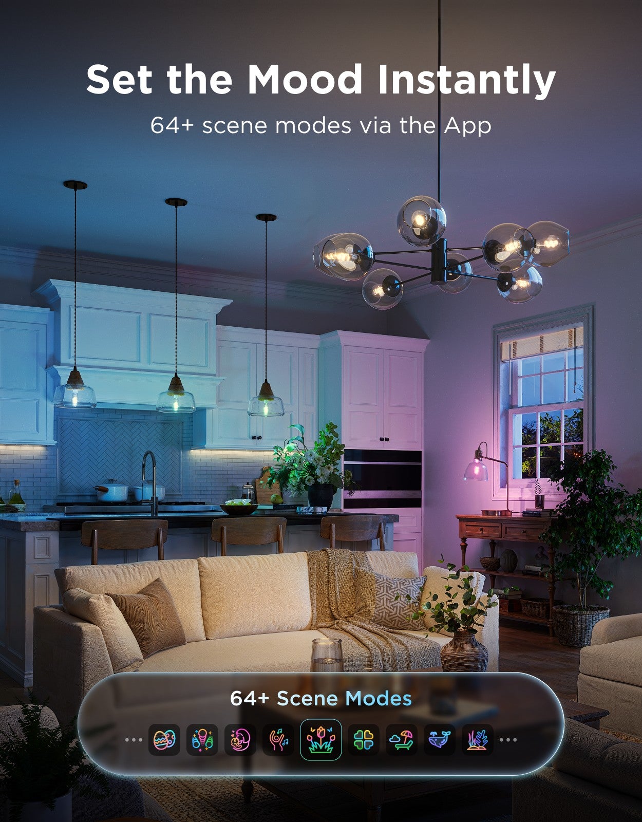 goSmart Asia Govee Smart Light Bulb Lampu Siling WIFI &amp; Bluetooth Mentol Lampu Menukar Warna RGBWW Lampu RGB Boleh Dimalapkan