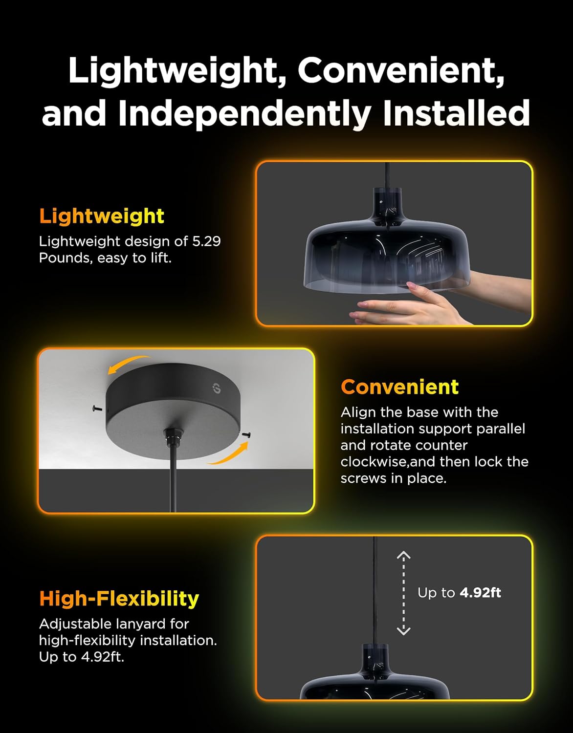 goSmart Asia Govee Pendant Light  Smart Light Bulb Ceiling Light WIFI & Bluetooth Color Changing Light Bulbs RGBWW Dimmable  RGB Light