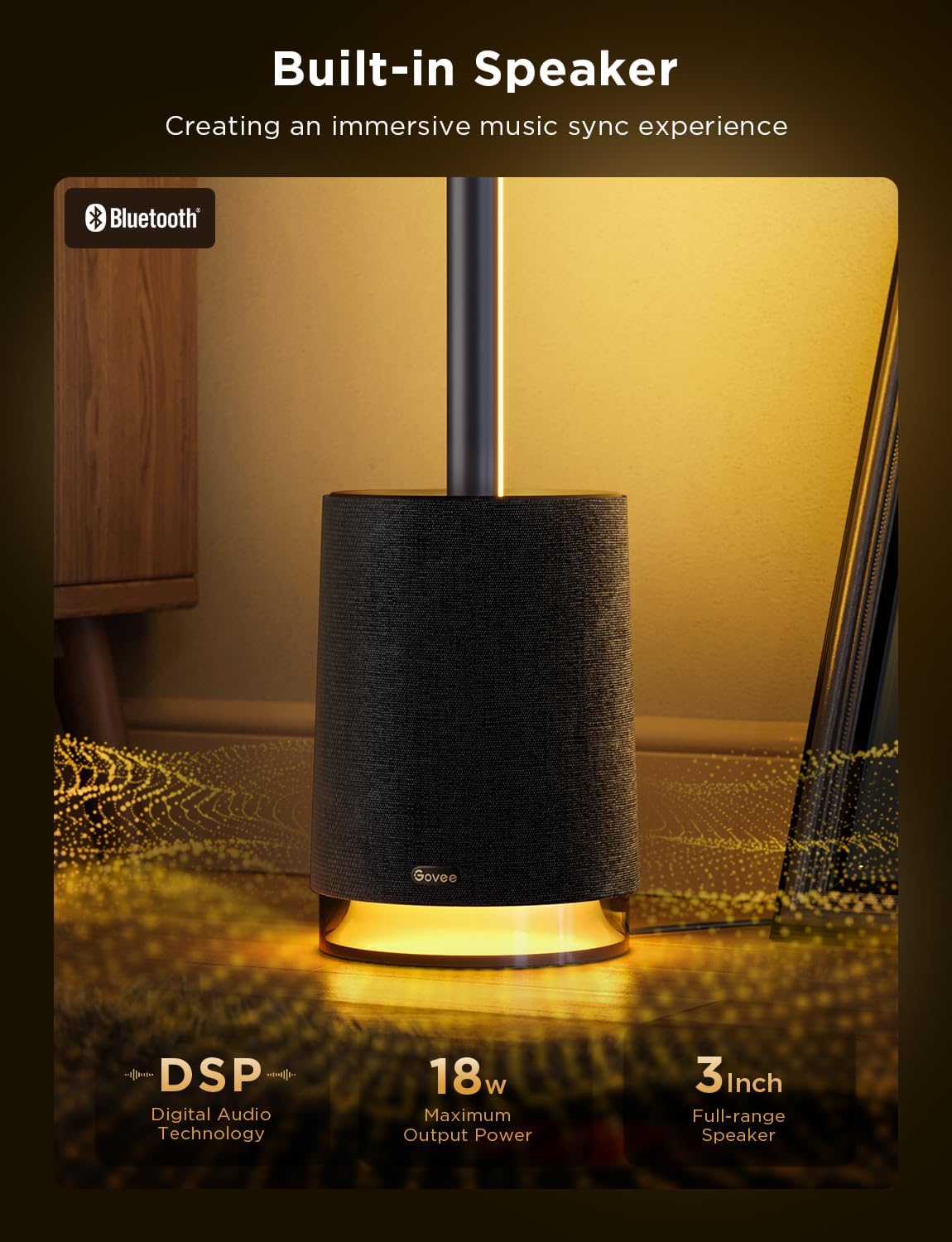 goSmart Asia Govee Lyra/Cylinder/Uplighter/Tree Lamp Floor Lamp Floor Lamp 2 Floor Lamp Pro Black 2 RGBIC Technology Stand Lamp Gaming Light Lampu Lantai