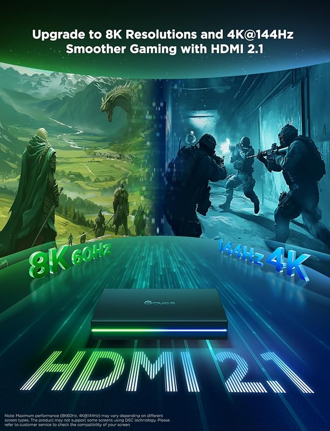 goSmart Asia Govee HDMI 2.1 Sync Box 2, AI Sync Box with TV Backlight LED Light Lampu