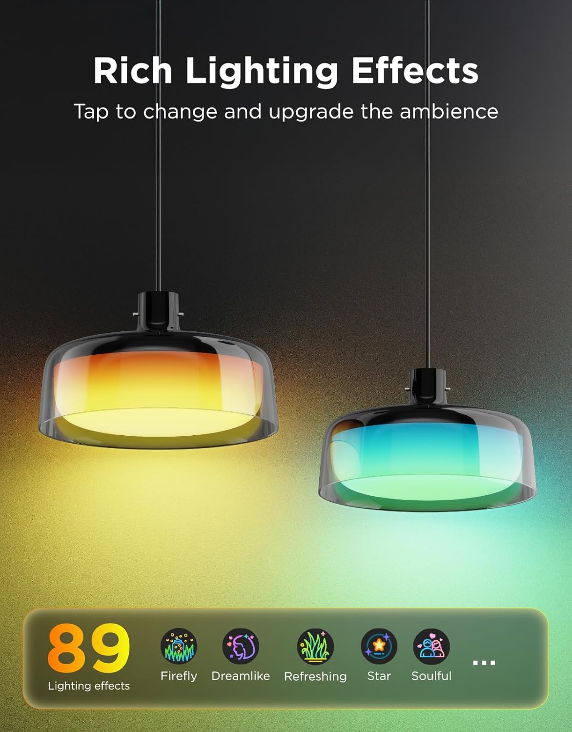 goSmart Asia Govee Pendant Light  Smart Light Bulb Ceiling Light WIFI & Bluetooth Color Changing Light Bulbs RGBWW Dimmable  RGB Light