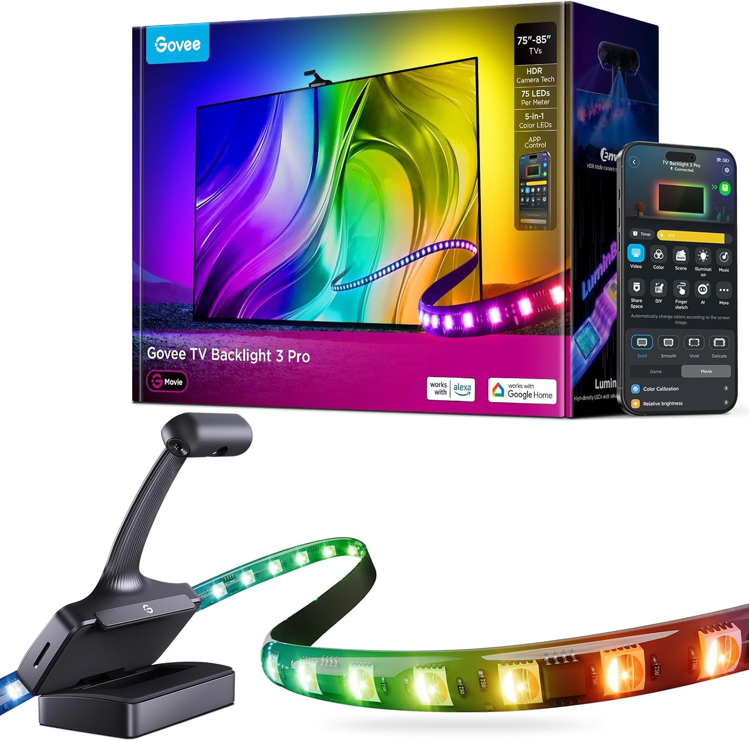 goSmart Asia Govee Envisual Three-camera 3 Pro  TV Backlight 3 Lite 55-65" / 75-85 " Wifi TV LED Backlights With Camera