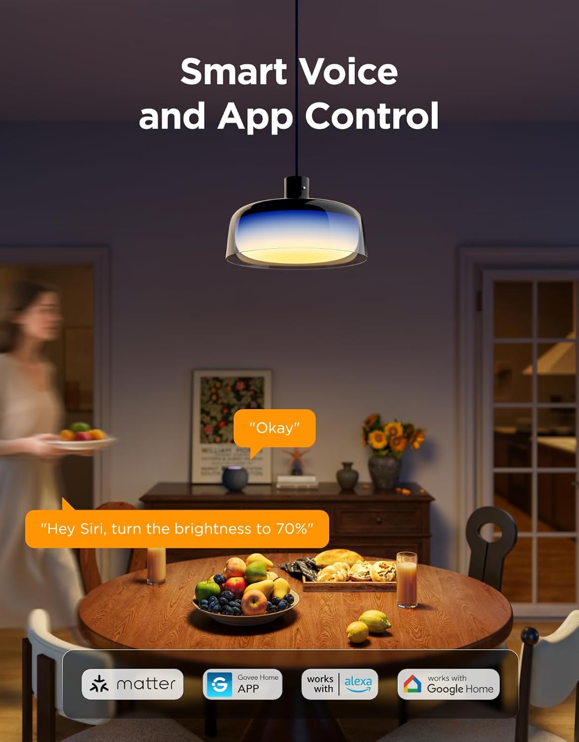 goSmart Asia Govee Pendant Light  Smart Light Bulb Ceiling Light WIFI & Bluetooth Color Changing Light Bulbs RGBWW Dimmable  RGB Light