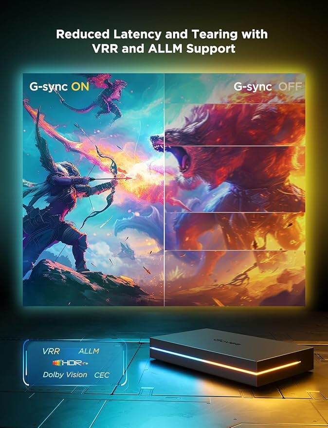 goSmart Asia Govee HDMI 2.1 Sync Box 2, AI Sync Box with TV Backlight LED Light Lampu