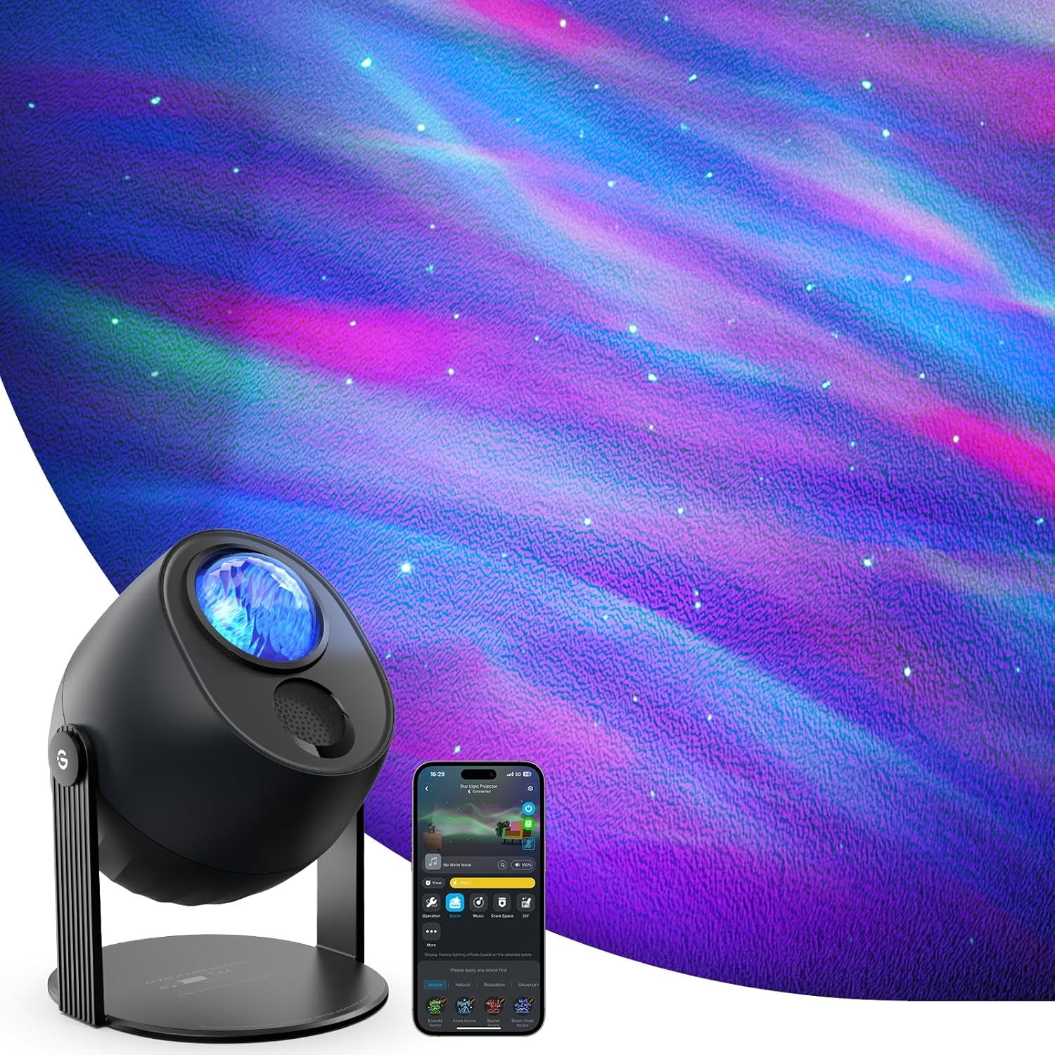 Govee Star Light Projector &  Projector 2 Pro with 3 Aurora Flowing Effects, Star Projector Works with Matter Night Ligh