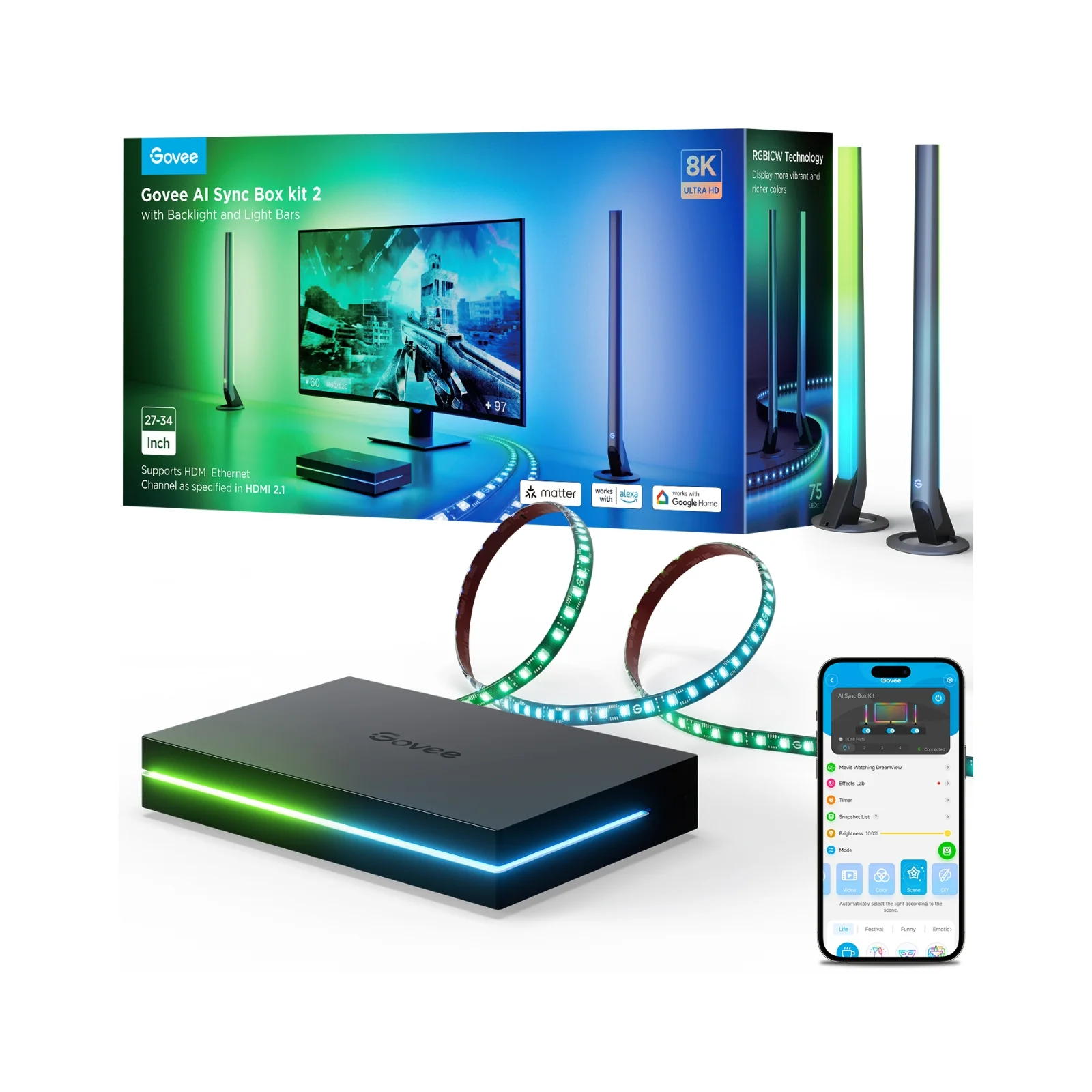 goSmart Asia Govee Envisual Three-camera 3 Pro  TV Backlight 3 Lite 55-65" / 75-85 " Wifi TV LED Backlights With Camera