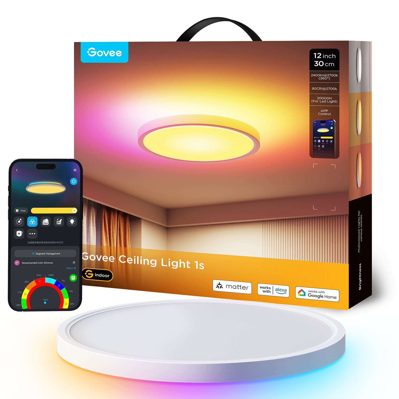 goSmart Asia Govee Pendant Light  Smart Light Bulb Ceiling Light WIFI & Bluetooth Color Changing Light Bulbs RGBWW Dimmable  RGB Light
