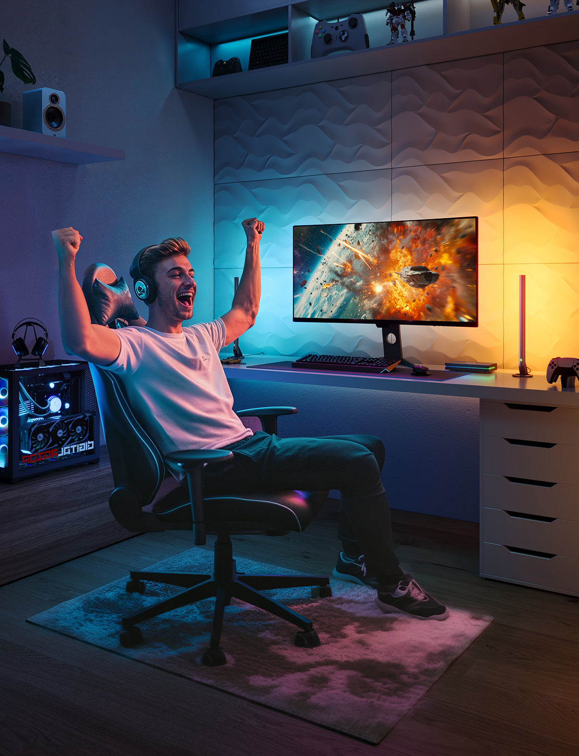 goSmart Asia Govee Smart Gaming Light Bars Pro AI Sync Box Kit 2【EU PLUG】   Gaming Light Smart Light RGB Light LED Light Lampu Hiasan Lampu LED