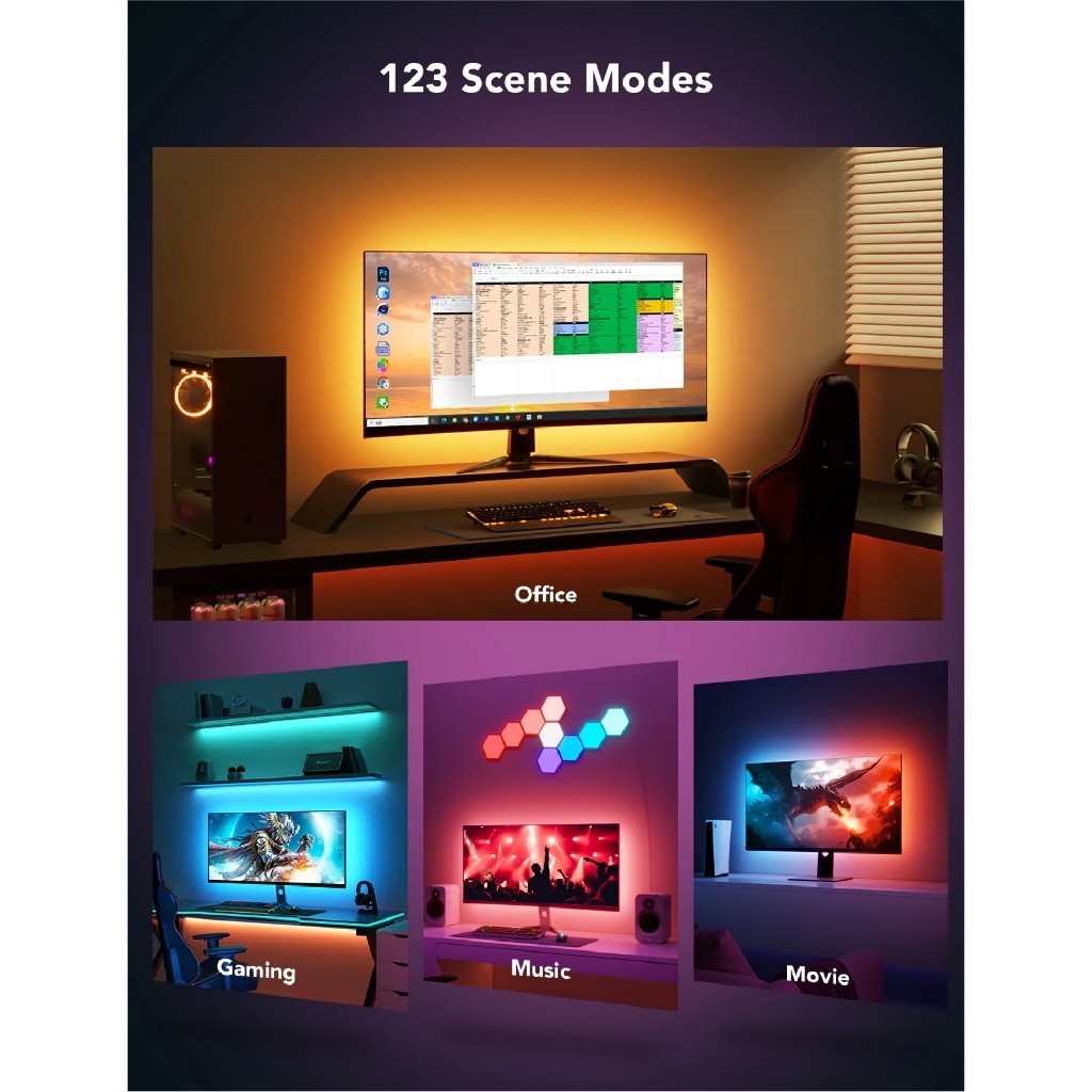 goSmart Asia Govee PC Monitor Gaming Backlight Strip G1 Monitor Backlight for 27-34" PC RGB Light LED Light Lampu Hiasan