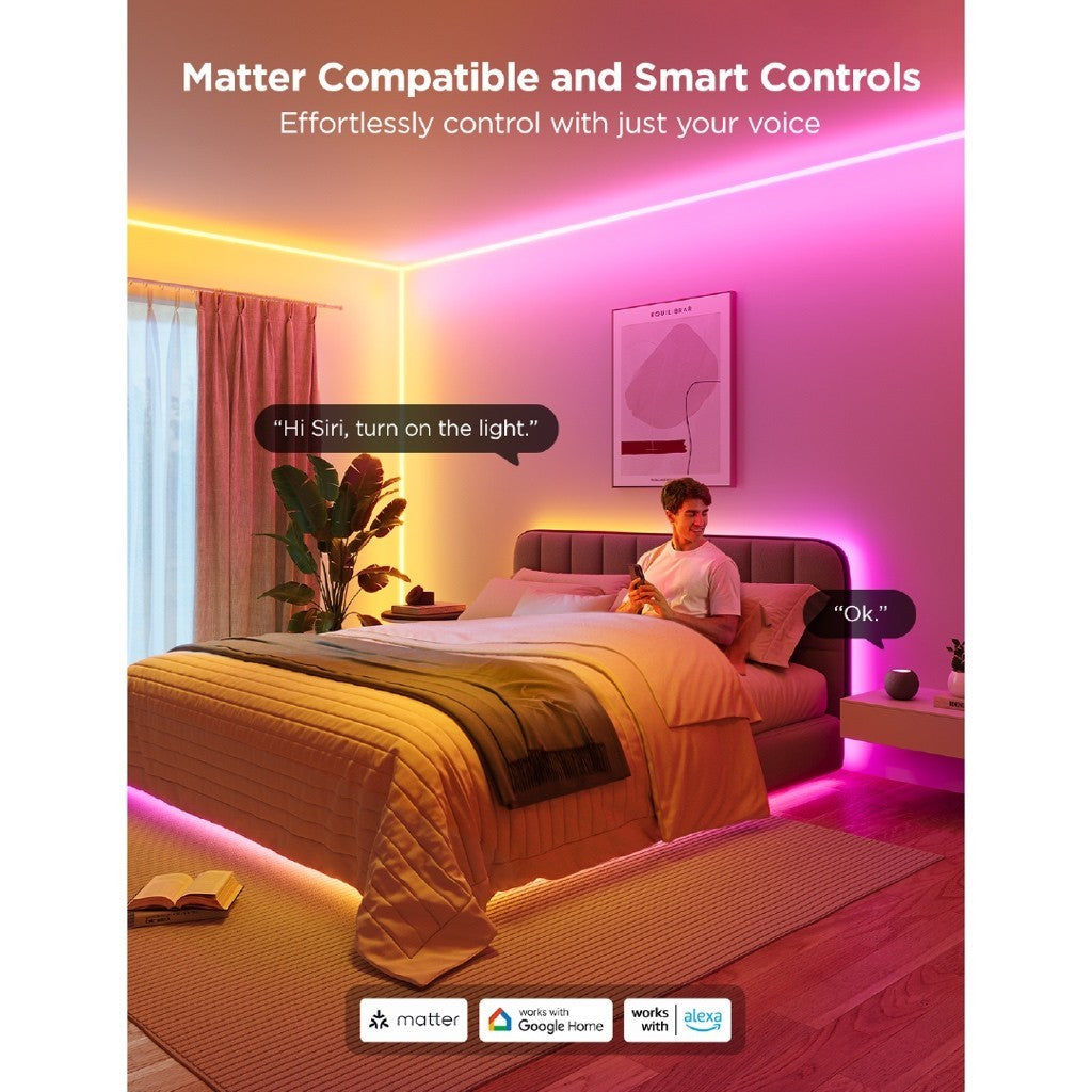 goSmart Asia Govee Neon Rope Light for Wall Lining 5M w/ Music Sync Matter DIY Lighting Mode LED Light Strip RGB Light