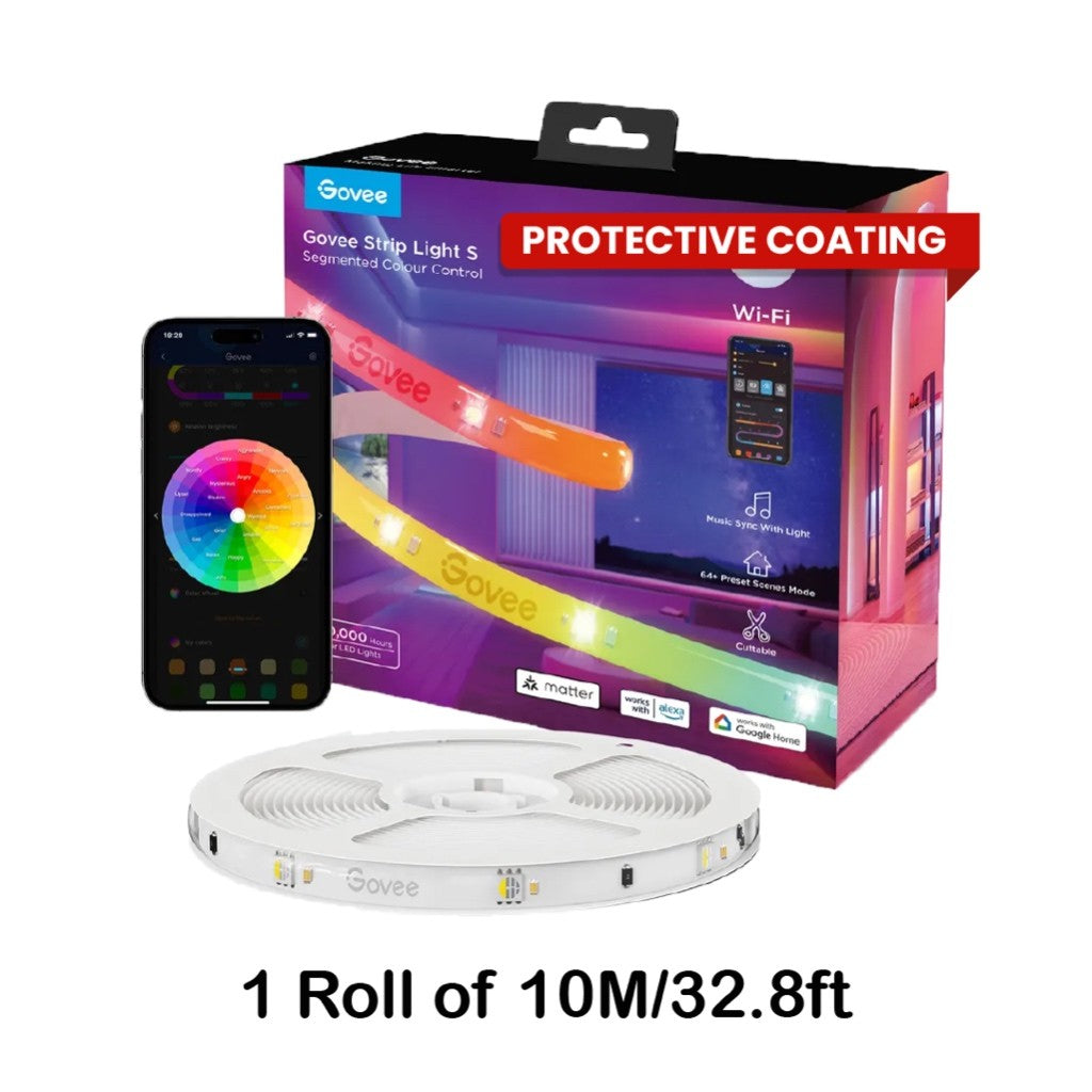 goSmart Asia Govee 5m/10m RGBIC Wifi + Bluetooth LED Strip Light with Protective Coat LED Light Strip Gaming Light
