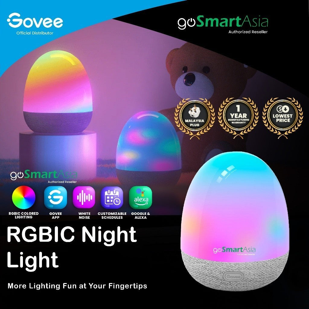 goSmart Asia Govee RGBIC Night Light Table Lamp Bedside Lamp Smart Light Table Light Table Lamp Speaker
