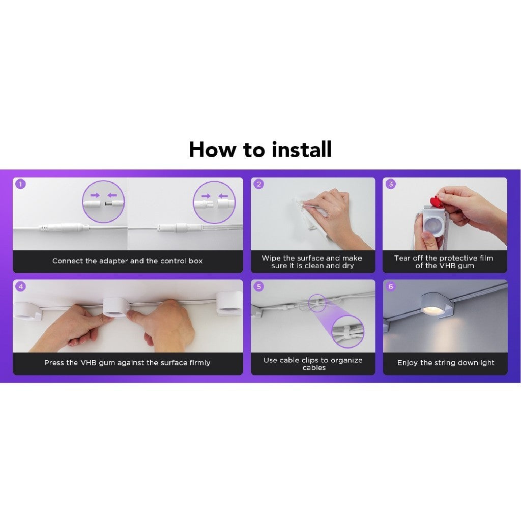goSmart Asia Govee RGBIC String Downlights/Wall Lining Indoor Wall Light RGB Light LED Light Lampu Hiasan Lampu LED
