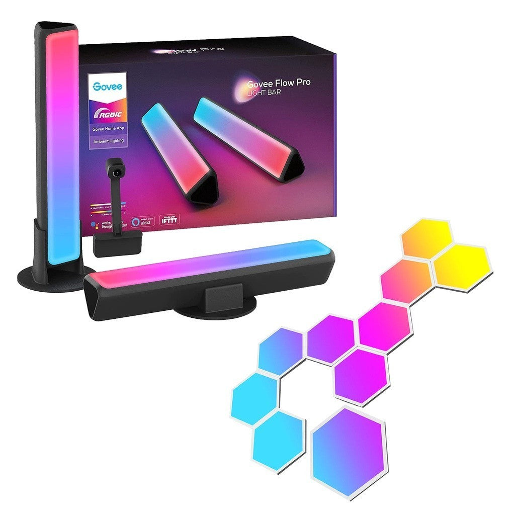 goSmart Asia Govee Flow Pro Bundle Ultimate - Govee Dreamview Flow Pro P1 Light Bars & 10pcs Glide Hexa Light Panels