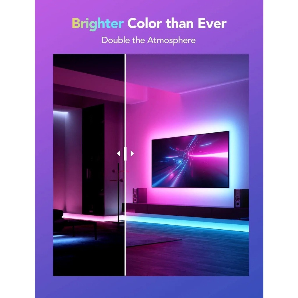 goSmart Asia Govee M1 5M/2M Lampu Jalur LED RGBICW Penting Serasi Apple HomeKit Lampu Jalur LED Boleh Dilanjutkan Lampu LED
