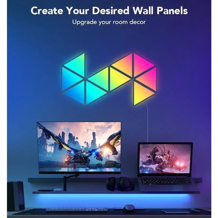 goSmart Asia Govee Glide Triangle 10 Pcs Light Panel Gaming Light Smart Light Wall Light Lampu Dinding