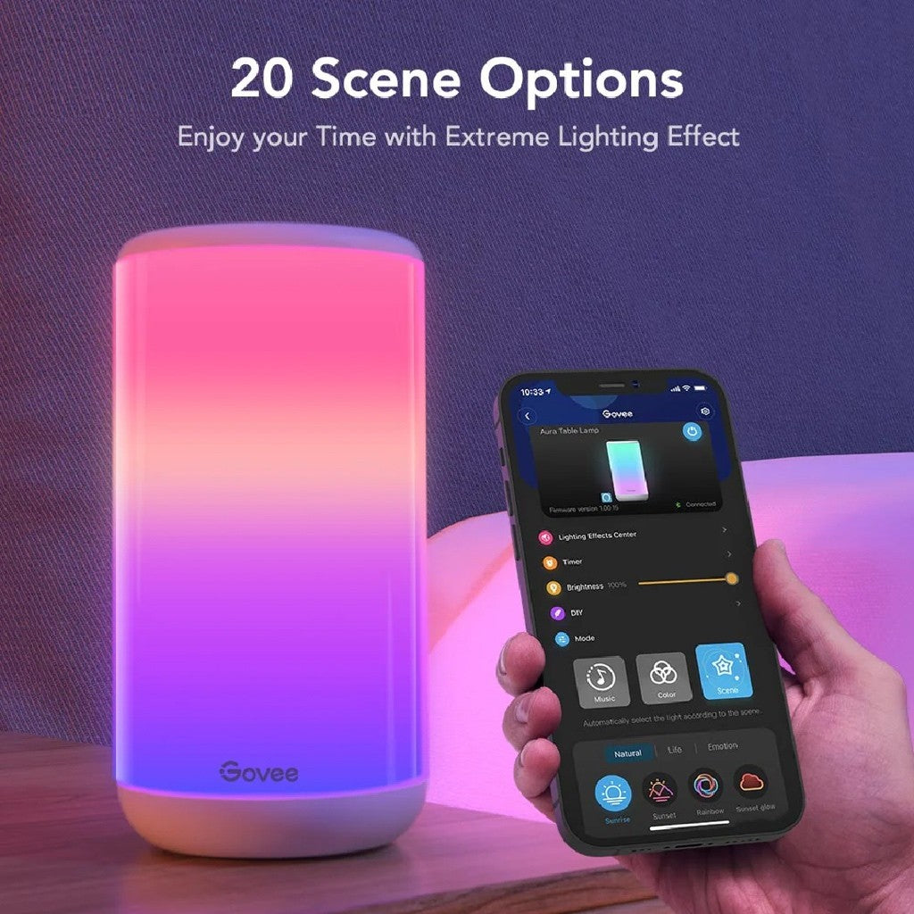 goSmart Asia Govee Aura Smart Table Light RGBIC Lamp Table Lamp Bedside Lamp Smart Light Table Light Lampu Meja