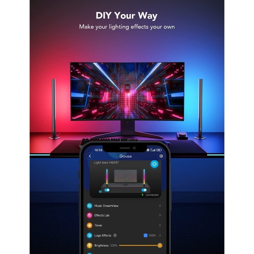 goSmart Asia Govee Smart Gaming Light Bars Pro Gaming Light Smart Light RGB Light LED Light Lampu Hiasan Lampu LED