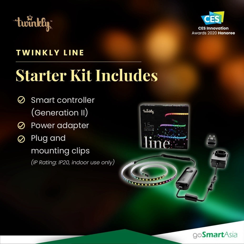 goSmart Asia [FREE MUSIC DONGLE] Twinkly Line Bundle | 1 Starter + 1 Extension Lightstrip (3m) LED Light Strip RGB Light