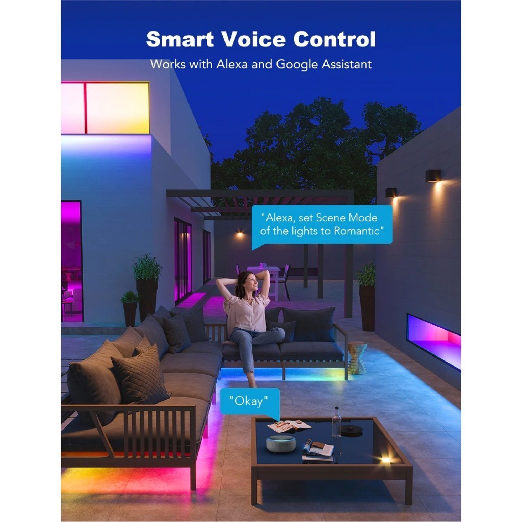 goSmart Asia Govee Phantasy Lampu Jalur LED Luaran 10M dengan Lampu LED RGB Wi-Fi Lampu Hiasan Lampu LED