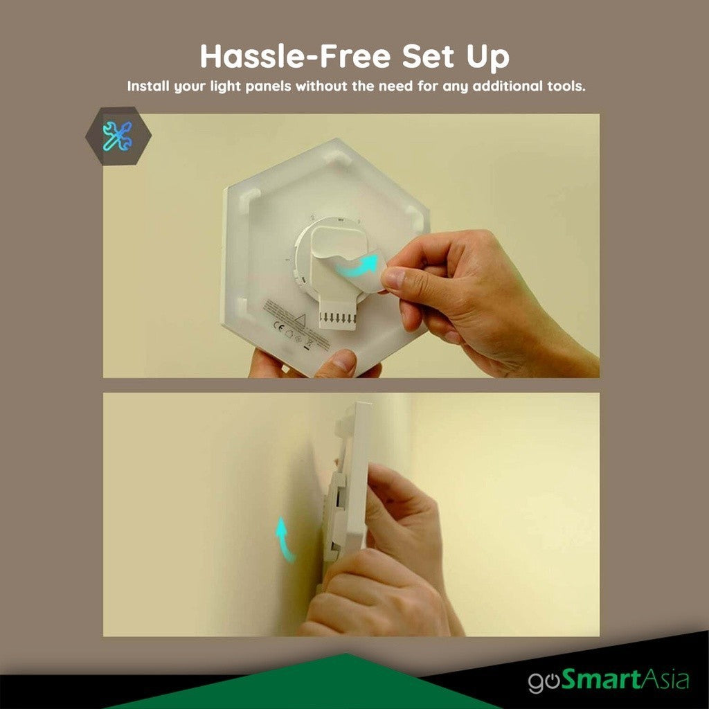 goSmart Asia Govee Hexa/Hexa Pro 7 Pcs Smart LED Hexagon Wall Lights Wifi Gaming Light Lampu Dinding