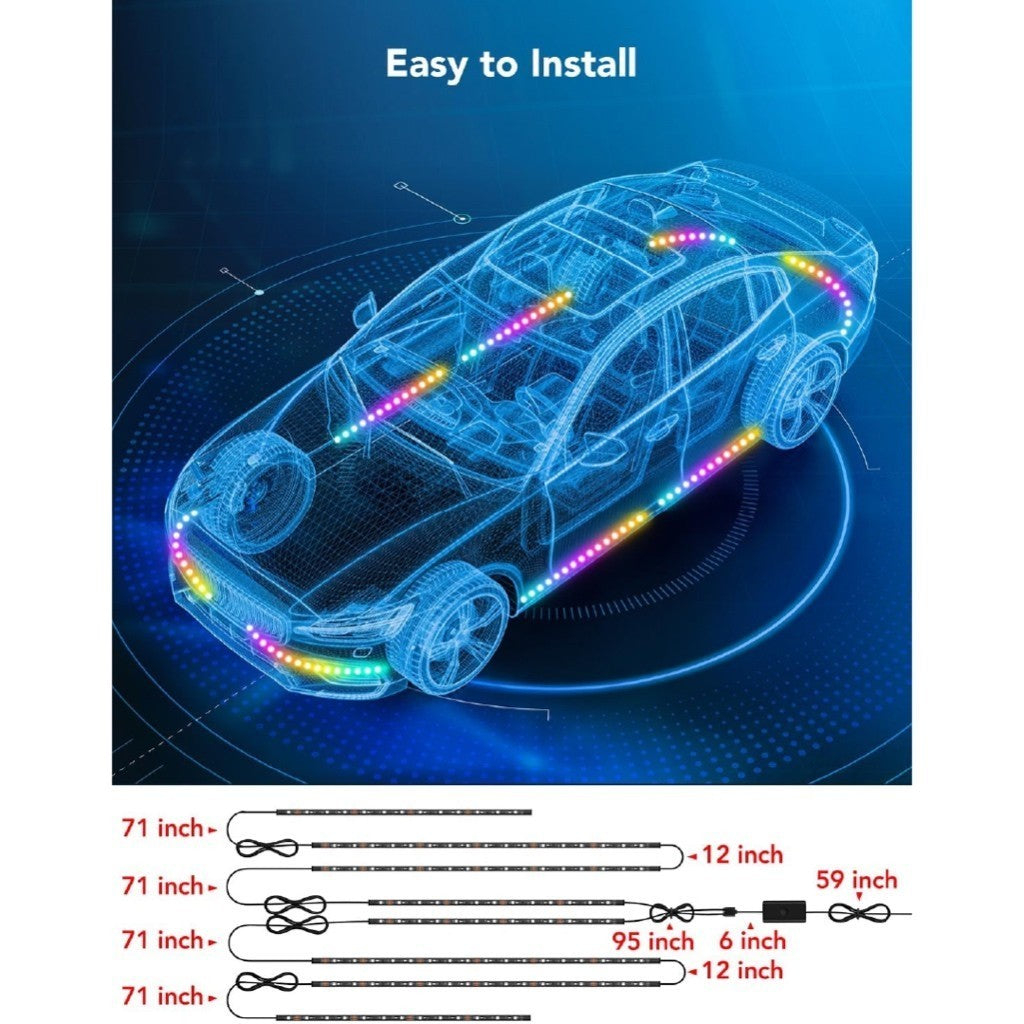 goSmart Asia Govee RGBIC Underglow Car Light Car Atmosphere Light Led Light Car Exterior Light Lampu Bawah Kereta