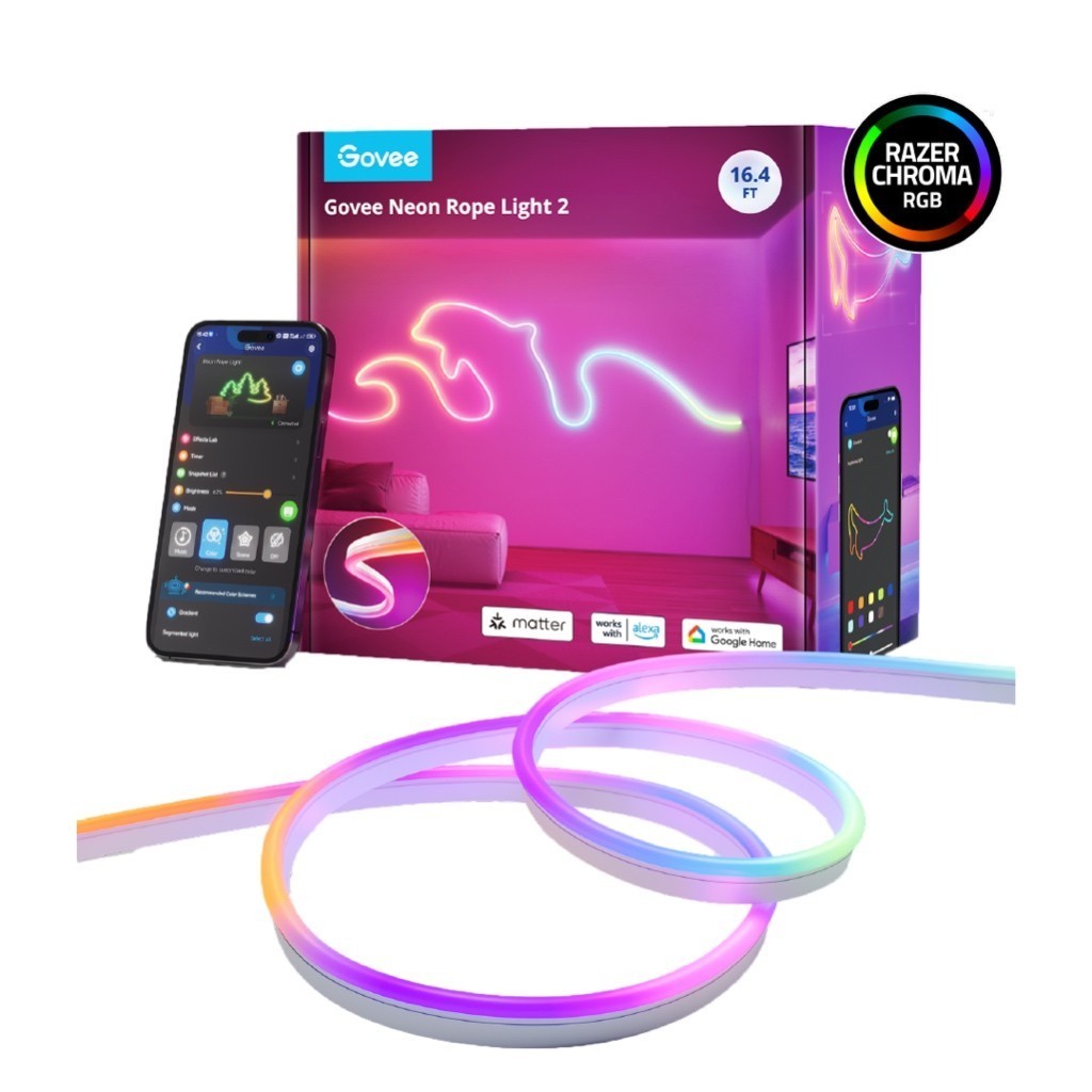 goSmart Asia Govee Neon Rope Light 2 3M/5M w/ Music Sync Matter DIY Lighting Mode LED Light Strip RGB Light Gaming Light