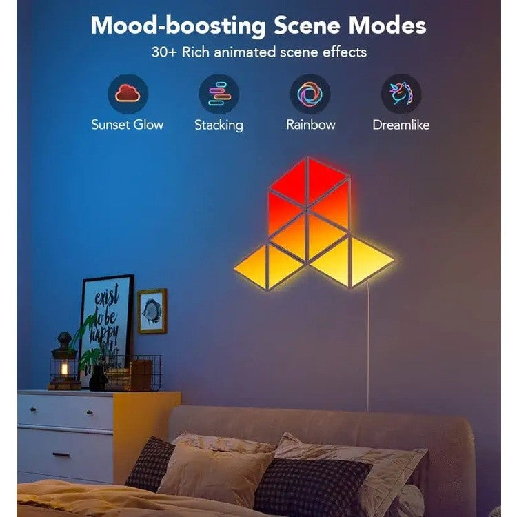 goSmart Asia Govee Glide Triangle 10 Pcs Light Panel Gaming Light Smart Light Wall Light Lampu Dinding