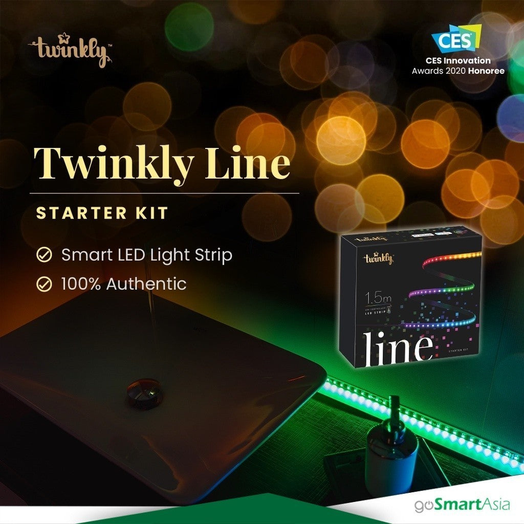 goSmart Asia Twinkly Line Starter Kit - App-controlled 90 LED RGB 1.5M lightstrip LED Light Strip RGB Light Gaming Light