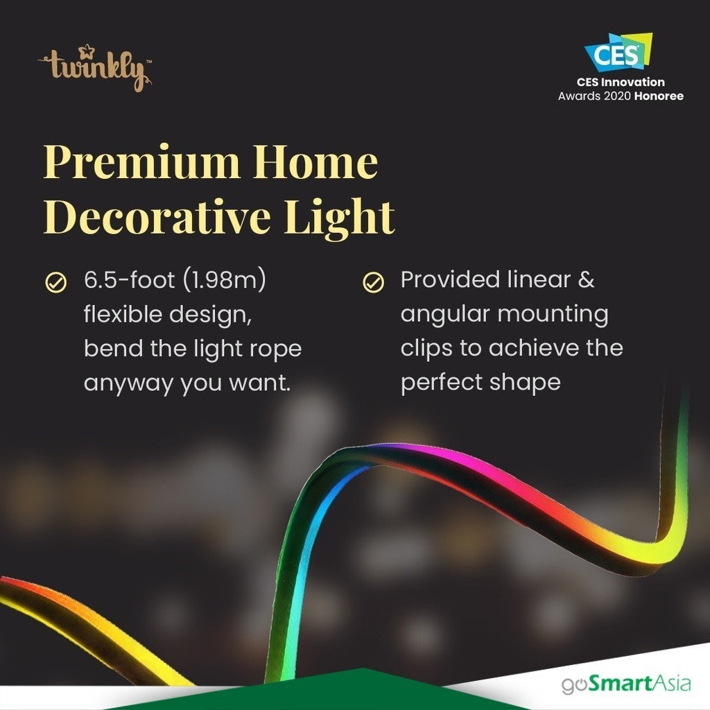 goSmart Asia Twinkly Flex Starter Kit - App-controlled 192 LED RGB 2M Lightstrip Neon LED Light Strip Gaming Light