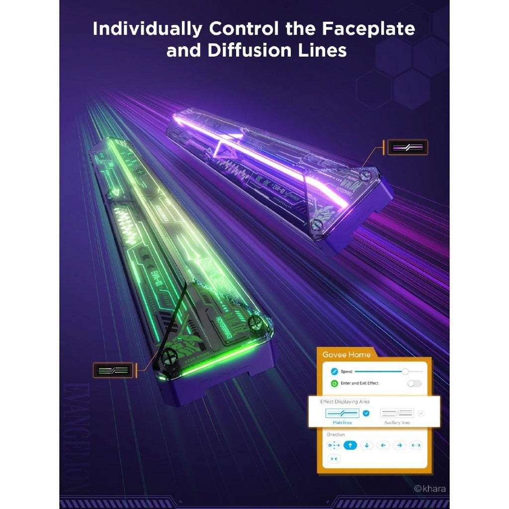 goSmart Asia Govee Gaming Wall Light (4+1) 【EU Plug】 & EVANGELION  (6+2) RGBIC Smart LED Light Bars | Support Matter