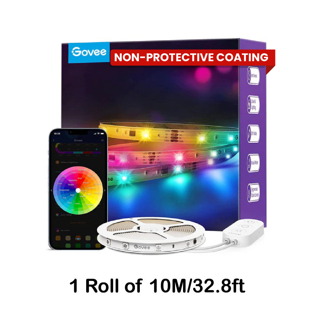 goSmart Asia Govee 5m/10m RGBIC Wifi + Bluetooth LED Strip Light with Protective Coat LED Light Strip Gaming Light