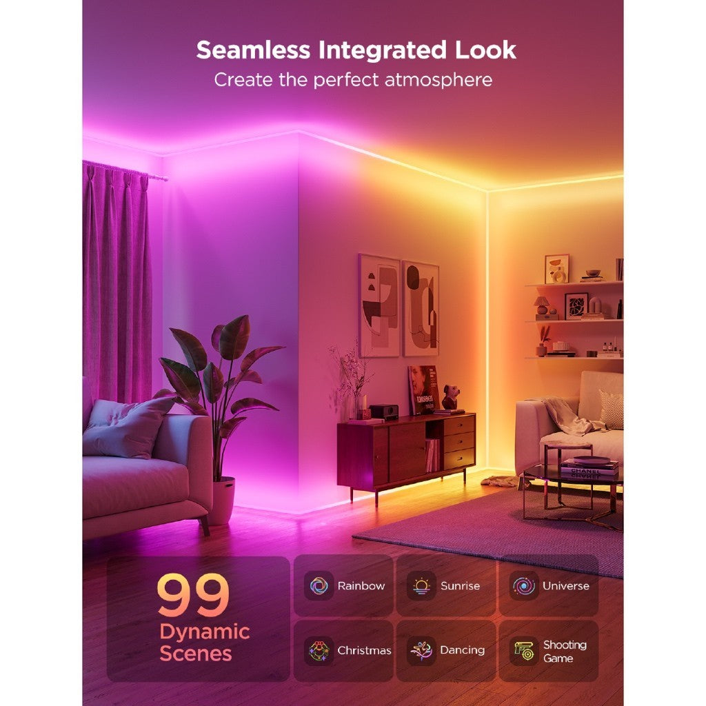 goSmart Asia Govee Neon Rope Light for Wall Lining 5M w/ Music Sync Matter DIY Lighting Mode LED Light Strip RGB Light