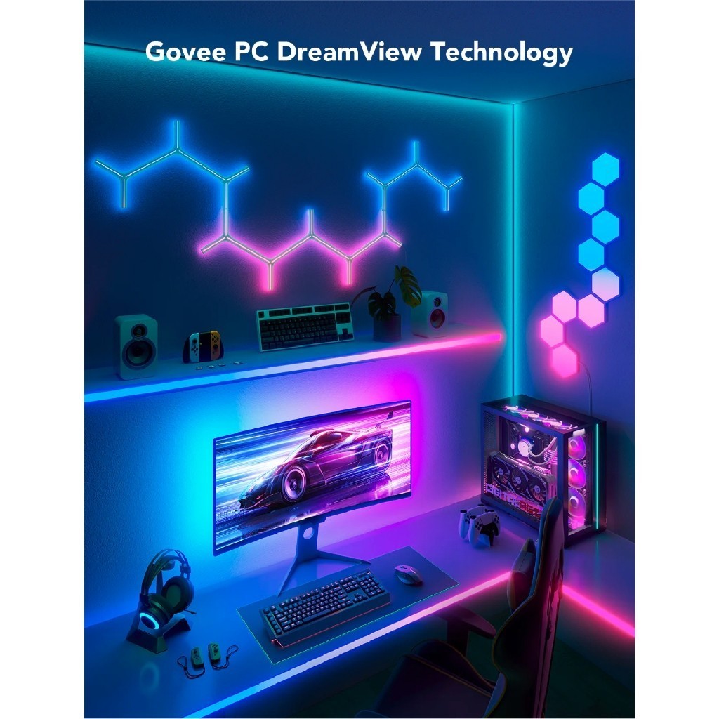 goSmart Asia Govee PC Monitor Gaming Backlight Strip G1 Monitor Backlight for 27-34" PC RGB Light LED Light Lampu Hiasan