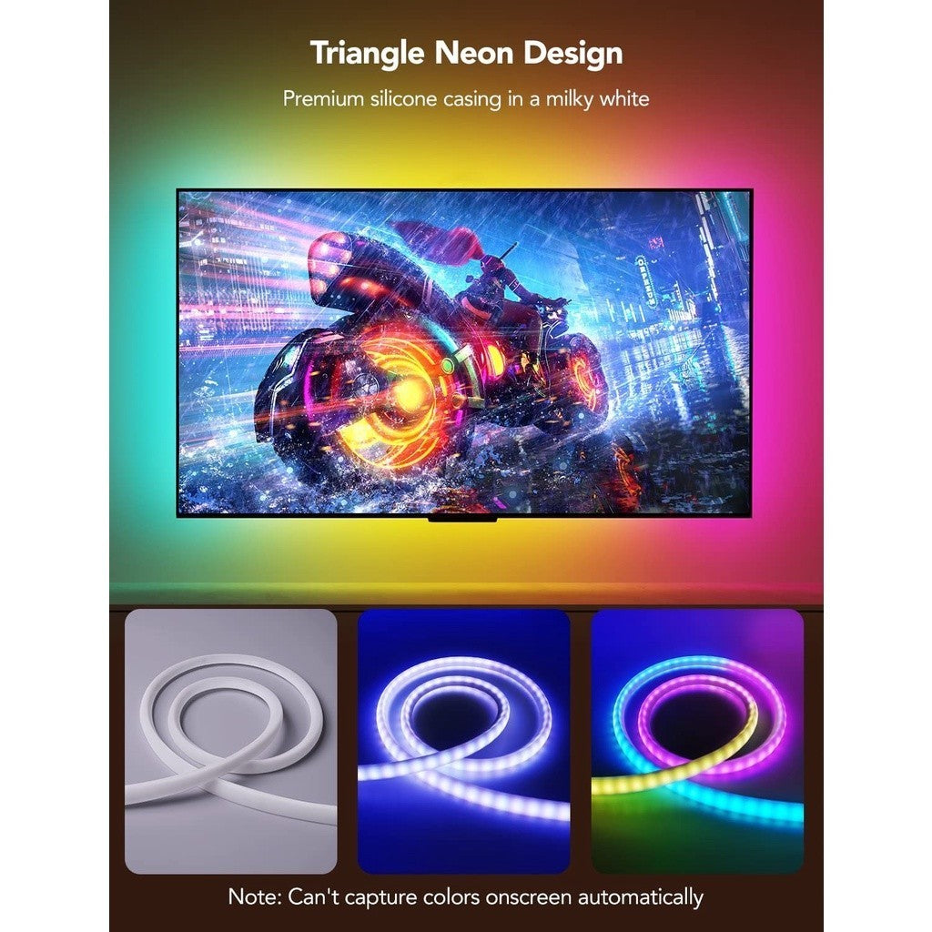 goSmart Asia Govee RGBIC Lampu Belakang TV Neon 45-55 inci(4 sisi) 65-75 inci(3 sisi) Lampu latar TV LED Light Strip Lampu Pintar