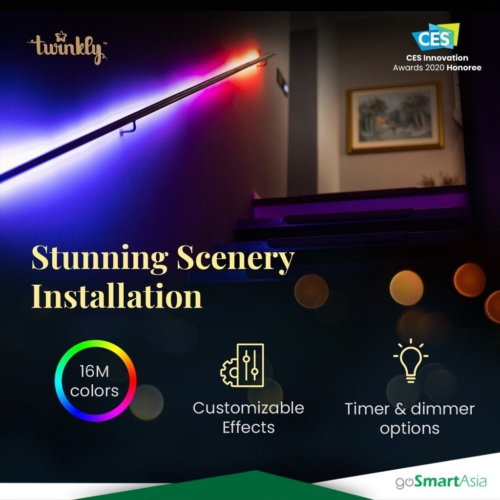 goSmart Asia Twinkly Line Starter Kit - App-controlled 90 LED RGB 1.5M lightstrip LED Light Strip RGB Light Gaming Light