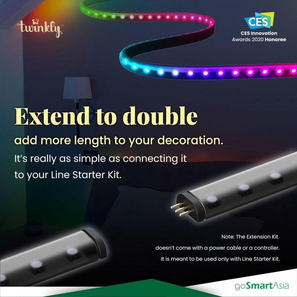 goSmart Asia [FREE MUSIC DONGLE] Twinkly Line Bundle | 1 Starter + 1 Extension Lightstrip (3m) LED Light Strip RGB Light