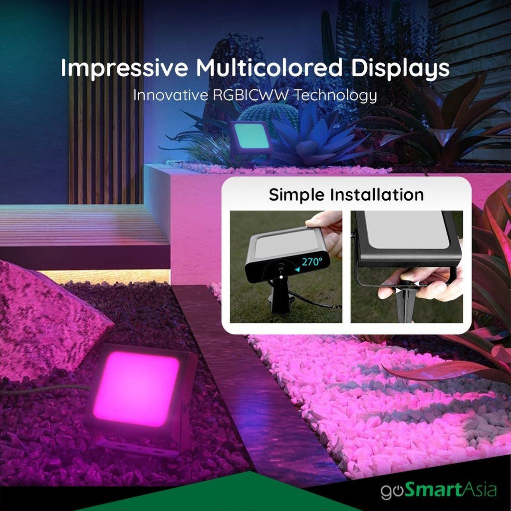 goSmart Asia Govee RGBIC Smart Flood Light Outdoor IP66 Waterproof Smart Stage Lights LED Flood Light Outdoor Lighting