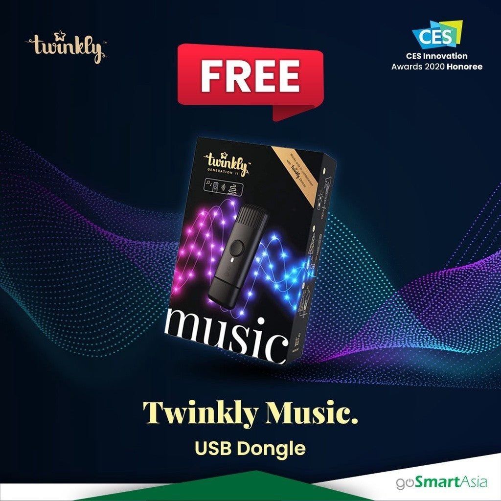 goSmart Asia [DONGLE MUZIK PERCUMA] Twinkly Flex Bundle | Jalur Lampu Neon (2mx2Sets) Jalur Lampu LED Lampu Permainan Cahaya RGB