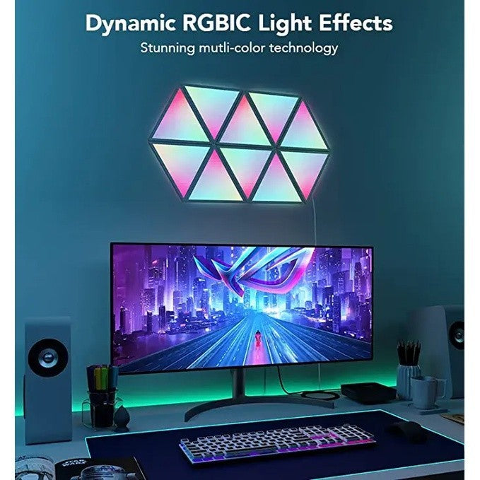 goSmart Asia Govee Glide Triangle 10 Pcs Light Panel Gaming Light Smart Light Wall Light Lampu Dinding